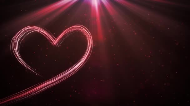 Velké Srdce Pro Valentýna Den Matek Nebo Svatební Události Pozadí — Stock video