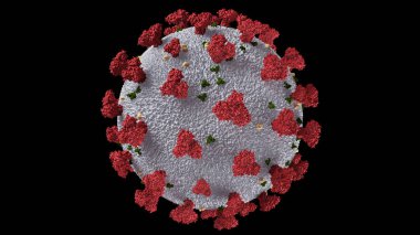 Coronavirus COVID-19 mikroskobik virüs Corona virüsü 3D illüstrasyon. 3 boyutlu koronavirüs. Coronavirus hastalığı COVID-19, yeni keşfedilen bir koronavirüsün yol açtığı bulaşıcı bir hastalıktır. Uçan grip virüsünün mikroskobik görüntüsü 