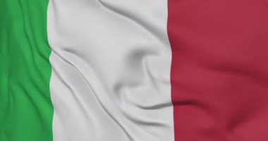 İtalya bayrağı 3D animasyon sallıyor. Kusursuz döngülü İtalyan bayrağı animasyonu 4k