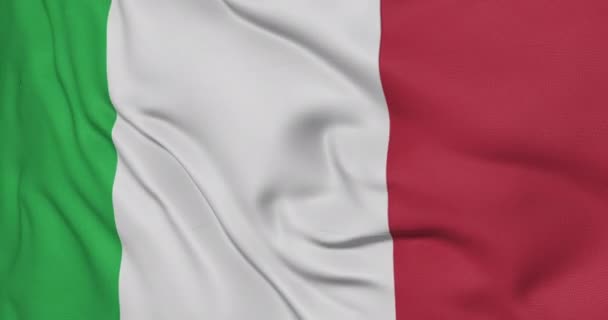 Italië Vlag Zwaaien Animatie Naadloze Looping Italiaanse Vlag Animatie — Stockvideo