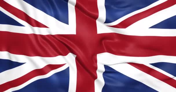 Британский Флаг Размахивает Анимацией Флаг Англии Бесшовный Цикл Анимации Флага — стоковое видео