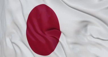 Japonya bayrağı 3D animasyon sallıyor. Kusursuz döngü Japon bayrağı animasyonu 4k