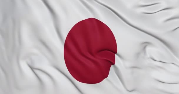 Bandera Japón Ondeando Animación Inconsútil Bucle Animación Bandera Japonesa — Vídeo de stock