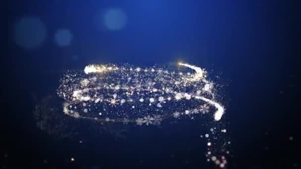 Oro Incandescente Albero Natale Animazione Con Particelle Luci Stelle Fiocchi — Video Stock