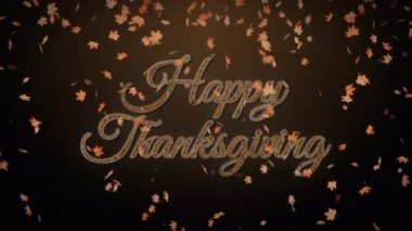 Sonbahar yapraklı Şükran Günü mesajınız kutlu olsun. Şükran Günü animasyon geçmişi. Kusursuz döngü 4K