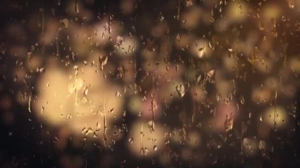 Βροχή Που Πέφτει Χαρούμενο Κείμενο Ευχαριστιών Και Φθινόπωρο Αφήνει Κινούμενα — Αρχείο Βίντεο