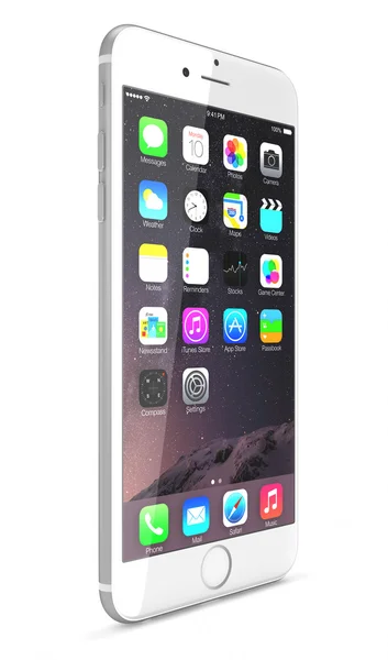 Srebrny iphone 6 plus — Zdjęcie stockowe