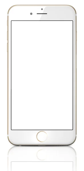 Νέο χρυσό smartphone με την κενή οθόνη — Φωτογραφία Αρχείου