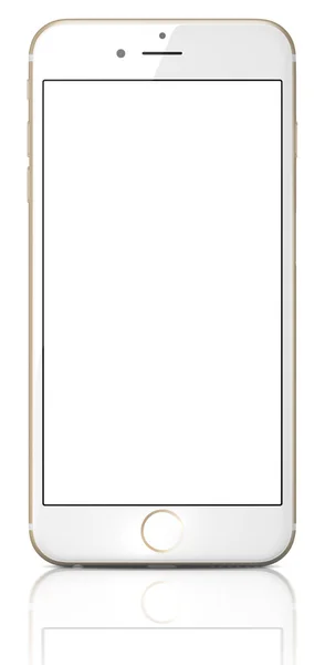 Nuevo Smartphone Gold con pantalla en blanco — Foto de Stock