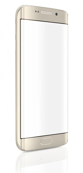 Krawędzi smartphone z pustego ekranu na białym tle — Zdjęcie stockowe
