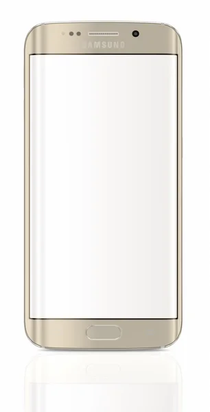 Ouro Platinum Smartphone borda com tela em branco — Fotografia de Stock