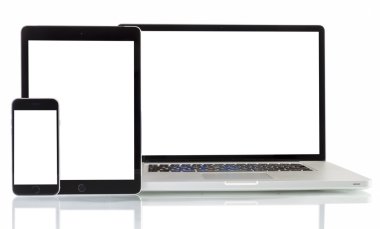 Modern dizüstü bilgisayar, akıllı telefon, tablet pc
