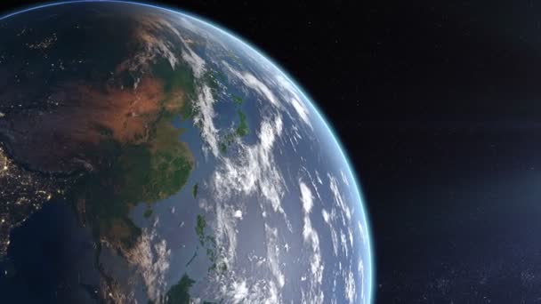 Spining Earth et zoom avant 