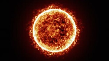 Güneşin yüzeyi ve güneş patlamaları animasyon