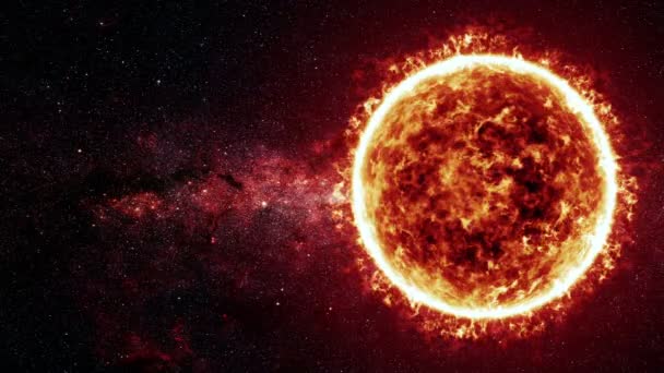 Superficie del sole e brillamenti solari animazione — Video Stock