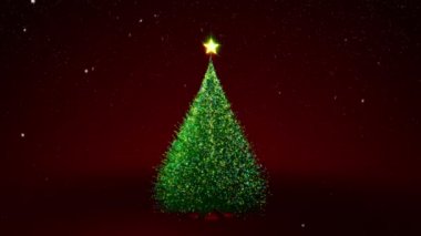 Renkli ışıklar ile Noel ağacı