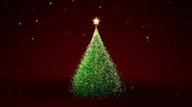 Sarı ışıklandırmalı Noel ağacı