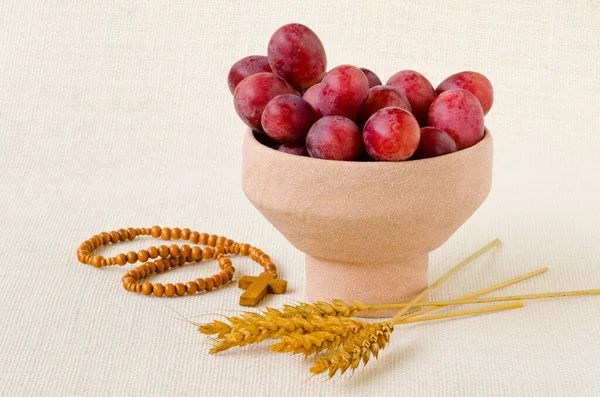 First Holy Communion Composition White Background — Stock Photo, Image