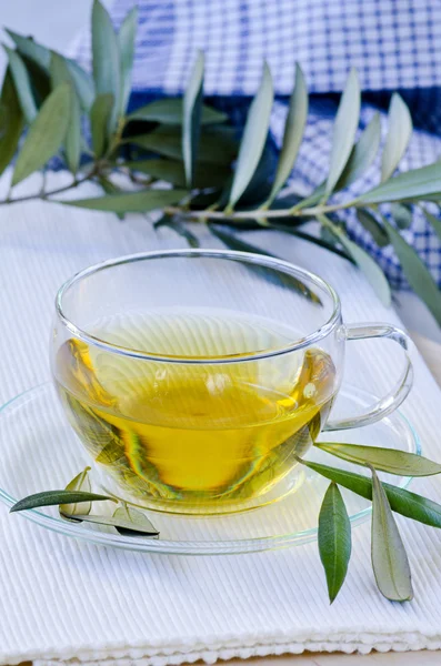 Olive leaf herbal tea. Dietary Supplements. — Stock Photo, Image