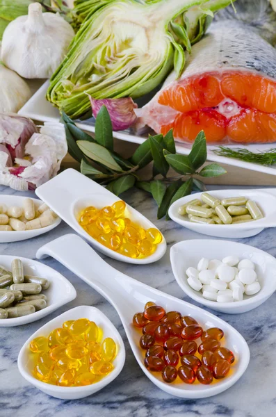 Variety of nutritional supplements. — Stock Photo, Image