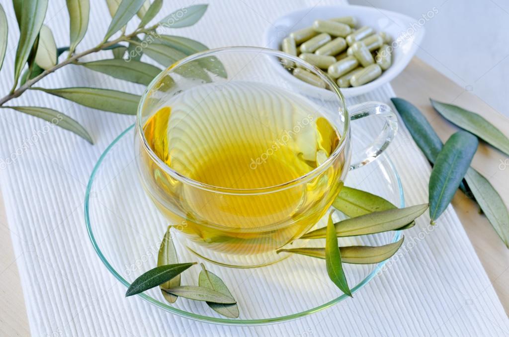 Olive leaf herbal tea and olive leaf extract capsules . Dietary Stock