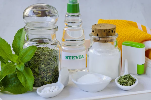 Produtos Stevia. Adoçante natural . — Fotografia de Stock