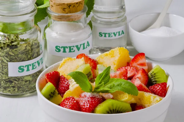 Stevia produkter. Naturligt sötningsmedel. — Stockfoto