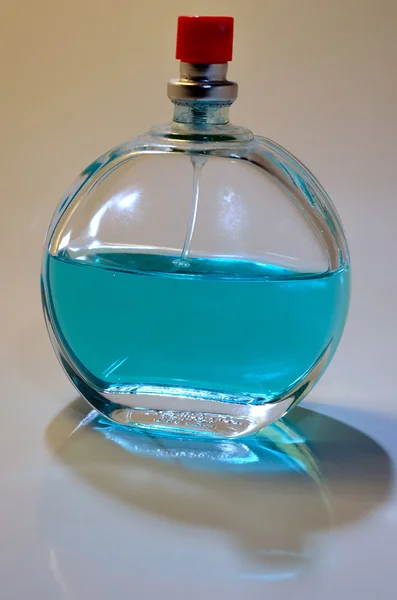Blue cologne bottle — Stock Photo, Image