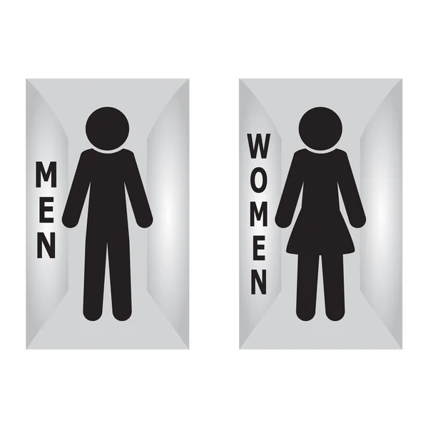 Toilettenschild, Umkleidezimmerschild flaches Symbol — Stockvektor