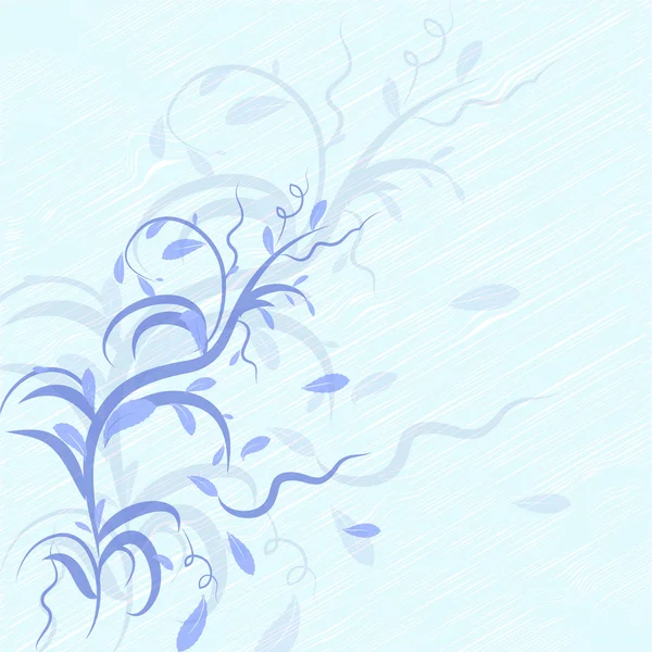 Абстрактний синій фон з ілюстрацією листя — стоковий вектор