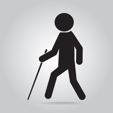 Sopa sembolü çizim ile kör adam