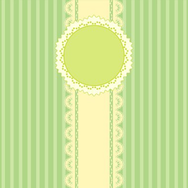 Dantel ve çizgili yeşil renkli vintage tarzı