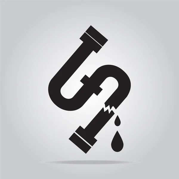 Ícone de vazamento de água, sinal de ícone de tubulação — Vetor de Stock