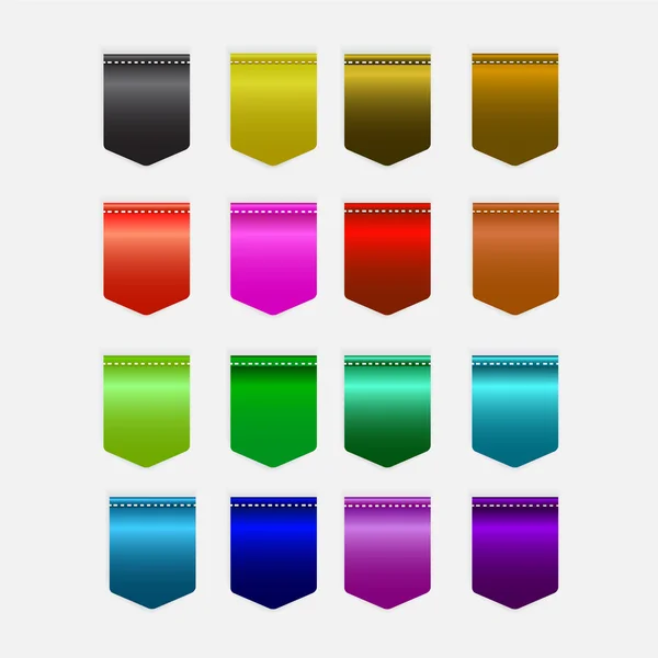 Conjunto de icono de botón de colores, icono de etiqueta — Vector de stock