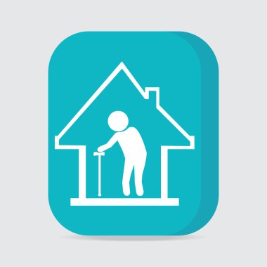 Hemşirelik Ana sayfa düğmesi, simge vektör çizim