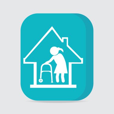 Hemşirelik Ana sayfa düğmesi, simge vektör çizim