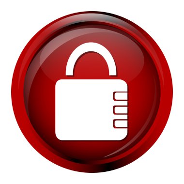 Kırmızı düğmeye anahtar simgesi