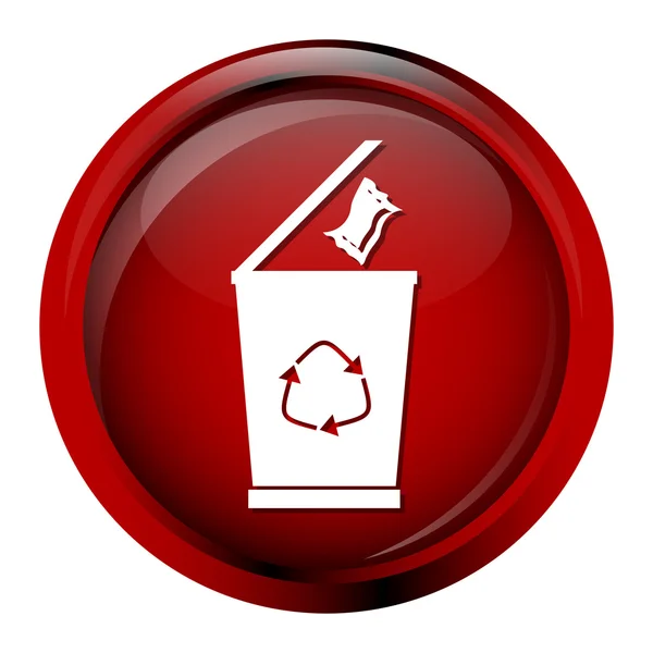 Trash bin with man icon — Stock Vector