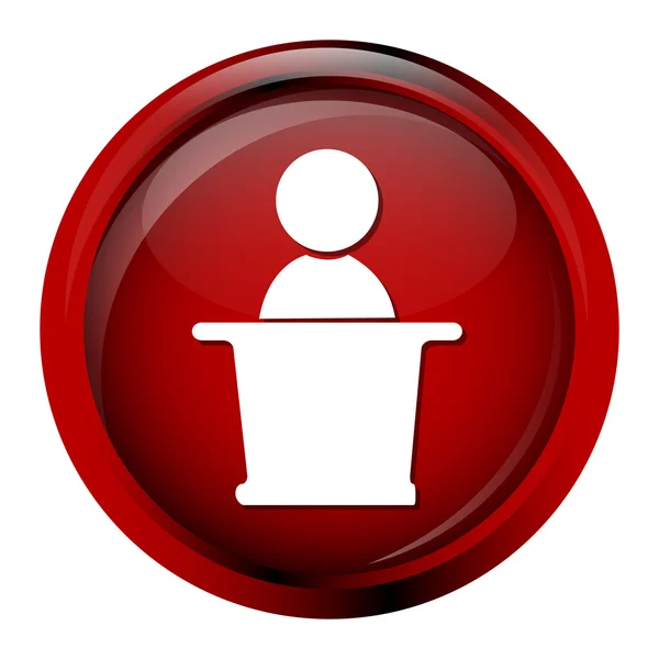 Icono del líder en botón rojo — Vector de stock