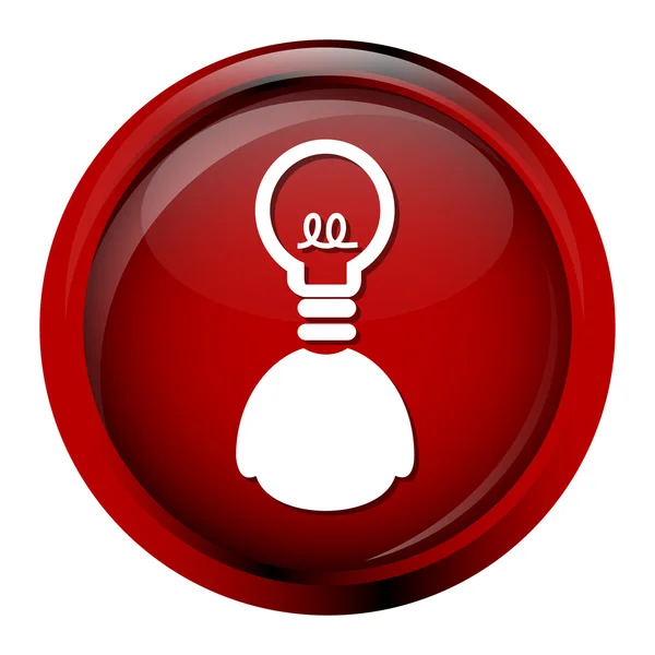 Bulbo, ícone de botão de sinal de ideia — Vetor de Stock