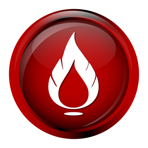 Flame sign button icon
