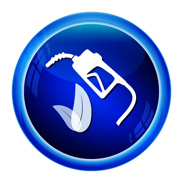 Pompe à essence et icône de feuille — Image vectorielle