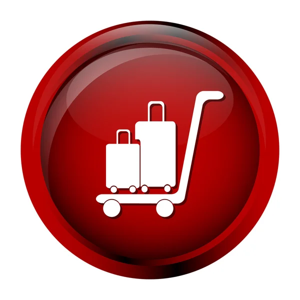 Icono de equipaje y carrito — Vector de stock