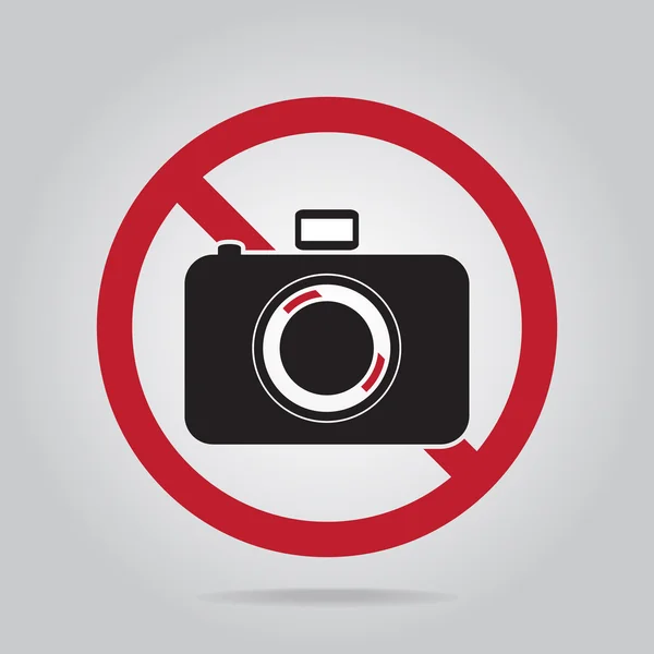 No hay icono de la cámara de fotos, signo de ilustración — Vector de stock