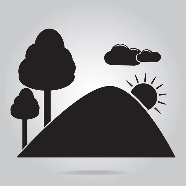 Icona di montagna, illustrazione vettoriale — Vettoriale Stock