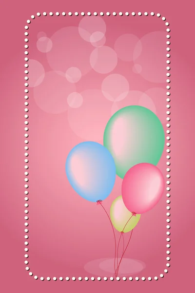 Ballon és a bokeh a rózsaszín háttér — Stock Vector