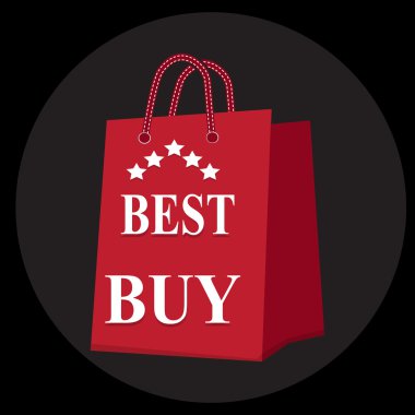 Kağıt torba en iyi satın almak satış bir ses etiketi simgesi ile alışveriş