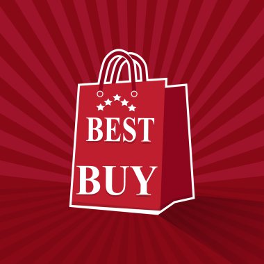 Kağıt torba en iyi satın almak satış bir ses etiketi simgesi ile alışveriş