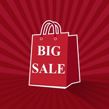 Kağıt torba büyük satış bir ses etiketi simgesi ile alışveriş