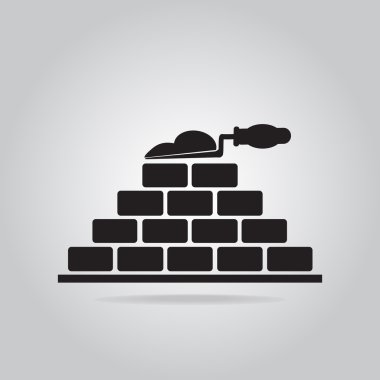 İşareti bina Brickwall ve mala simgesi